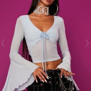 Dolls Kill CALL ME ANGEL LONG SLEEVE TOP